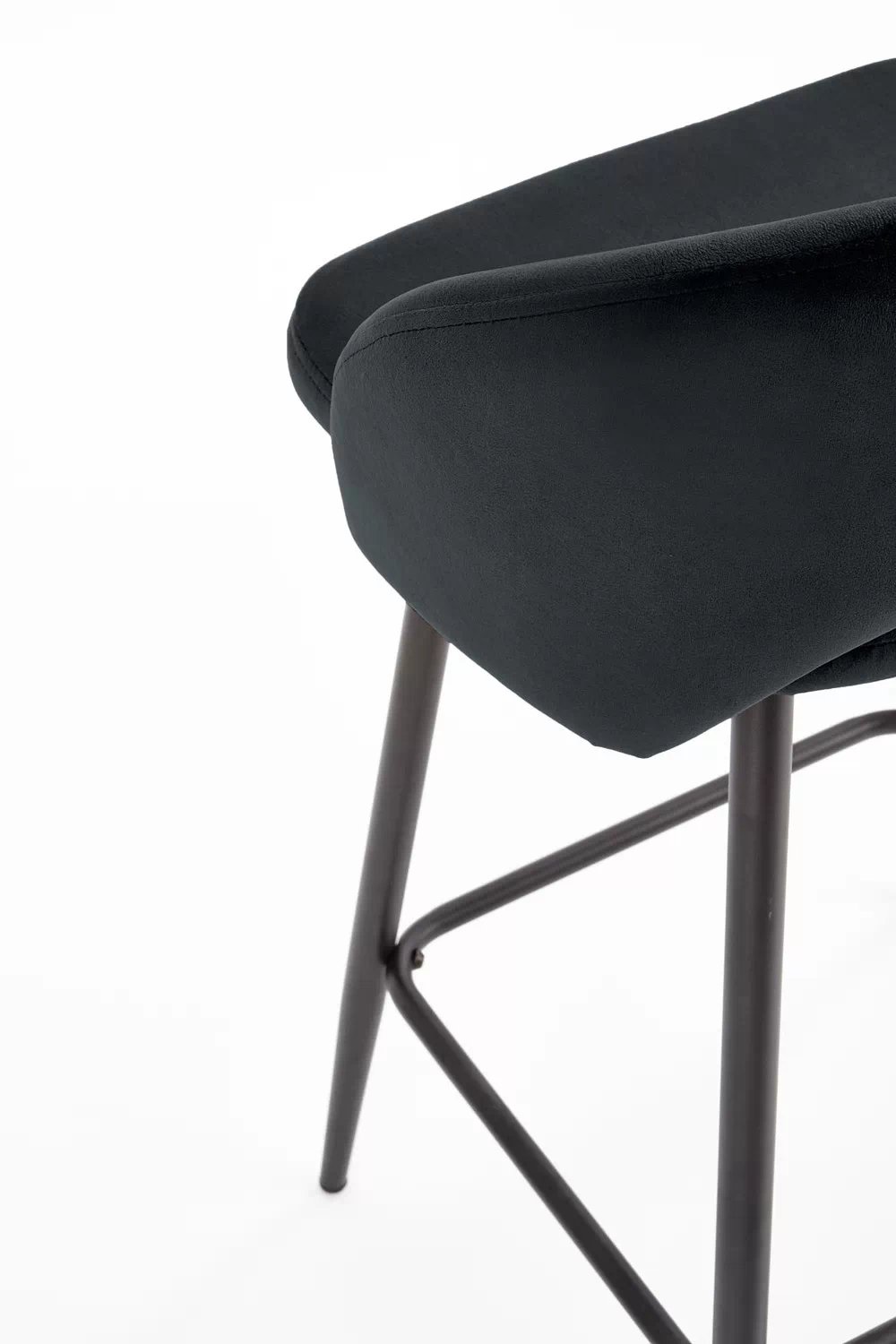 Čalúnený barový stolička Zenvor - čierny / čierne nohy Barová stolička čalúnená Zenvor - Čierny / čierny nožičky