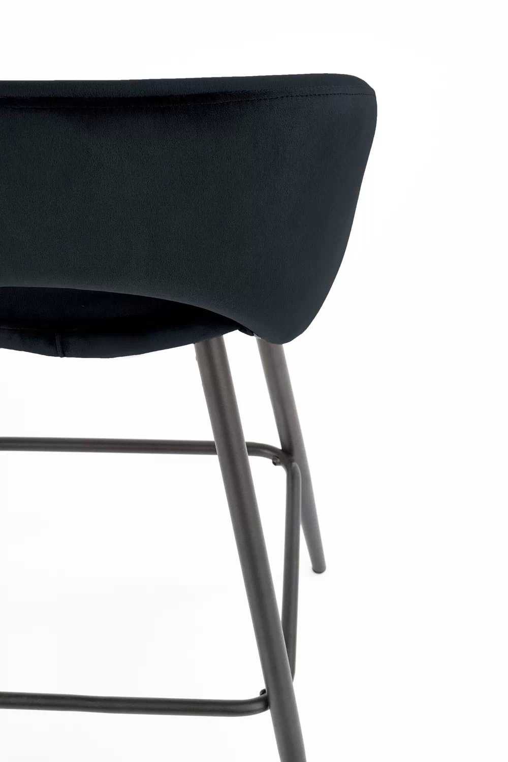 Čalúnený barový stolička Zenvor - čierny / čierne nohy Barová stolička čalúnená Zenvor - Čierny / čierny nožičky