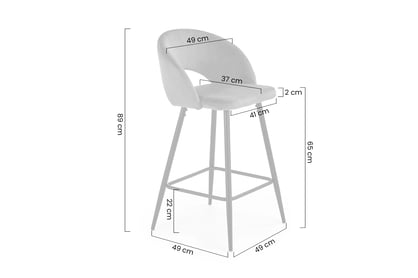 Čalúnený barový stolička Zenvor - čierny / čierne nohy Barová stolička čalúnená Zenvor - Čierny / čierny nožičky