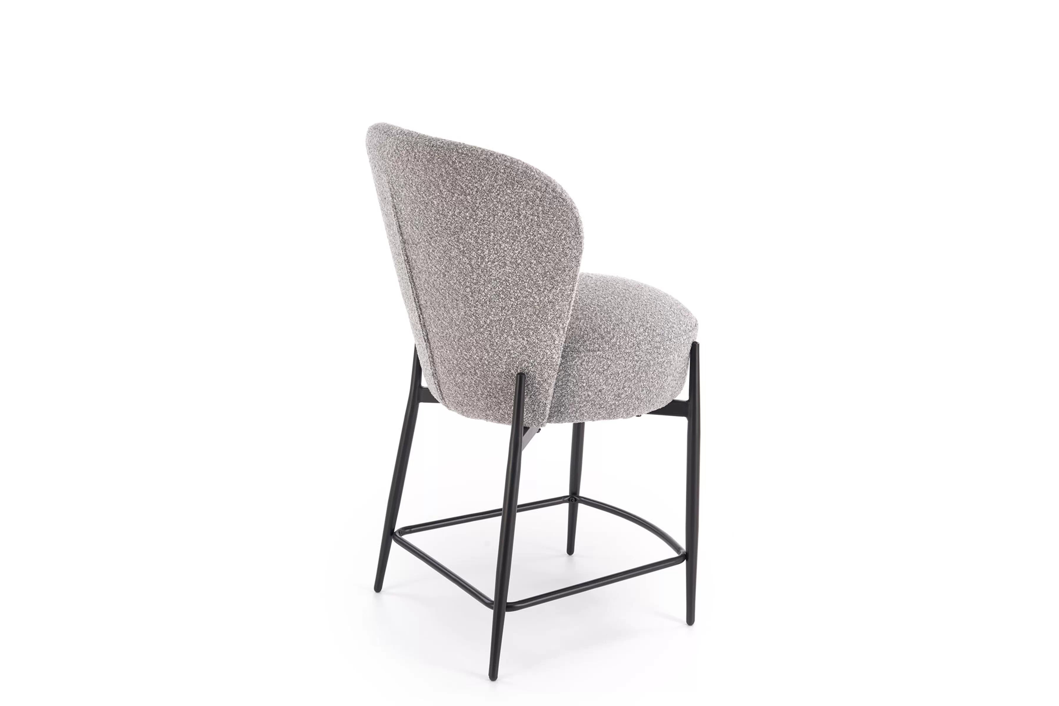 Barová židle s čalouněným sedákem Cavora - šedá / černá Barová židle s čalouněným sedákem Cavora - popelavá / černá