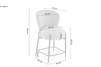 Barová židle s čalouněným sedákem Cavora - šedá / černá Barová židle s čalouněným sedákem Cavora - popelavá / černá
