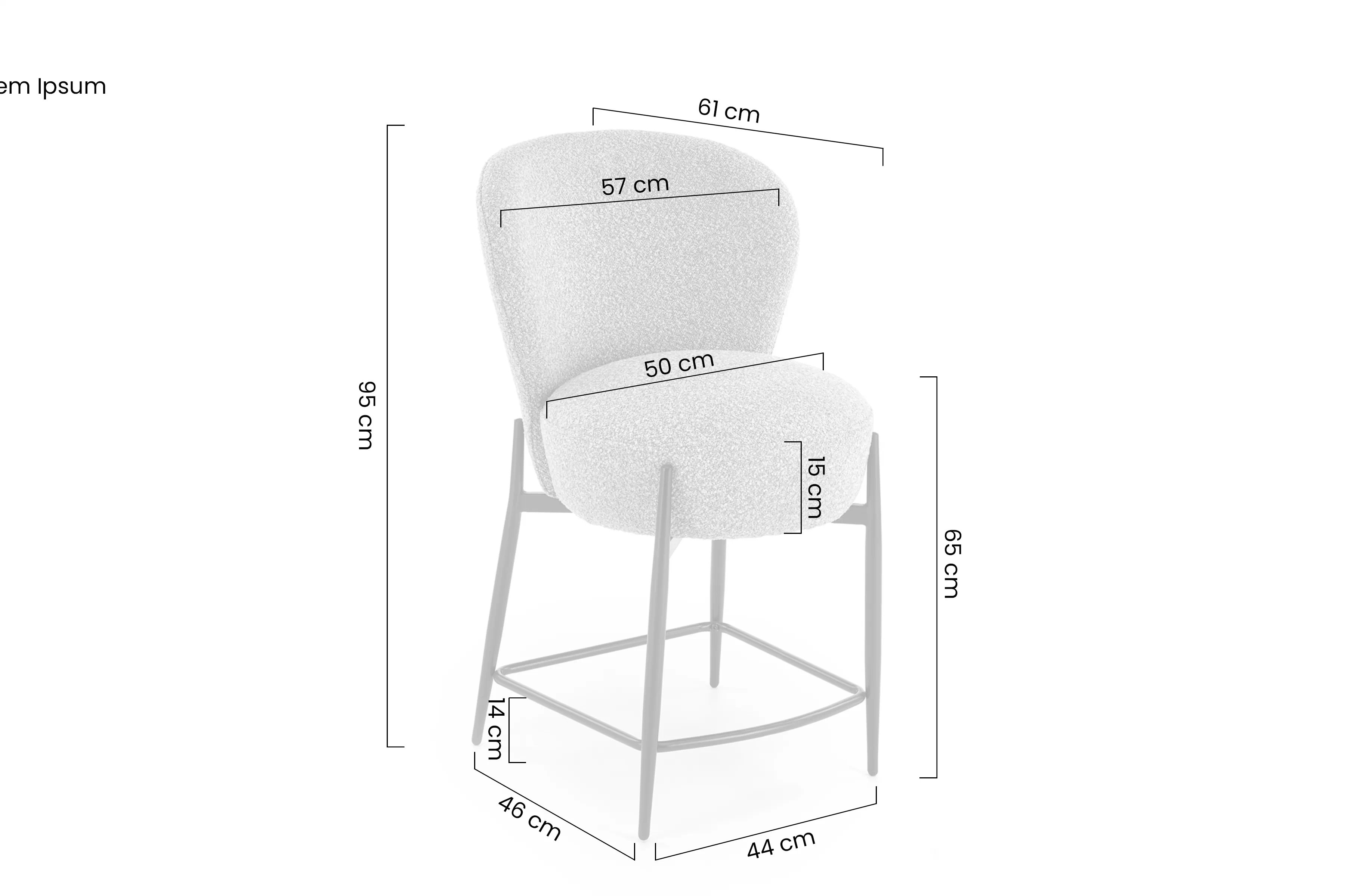 Barová židle s čalouněným sedákem Cavora - šedá / černá Barová židle s čalouněným sedákem Cavora - popelavá / černá
