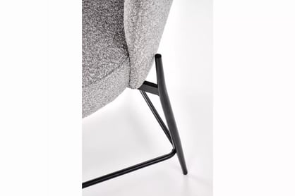 Barová židle s čalouněným sedákem Cavora - šedá / černá Barová židle s čalouněným sedákem Cavora - popelavá / černá