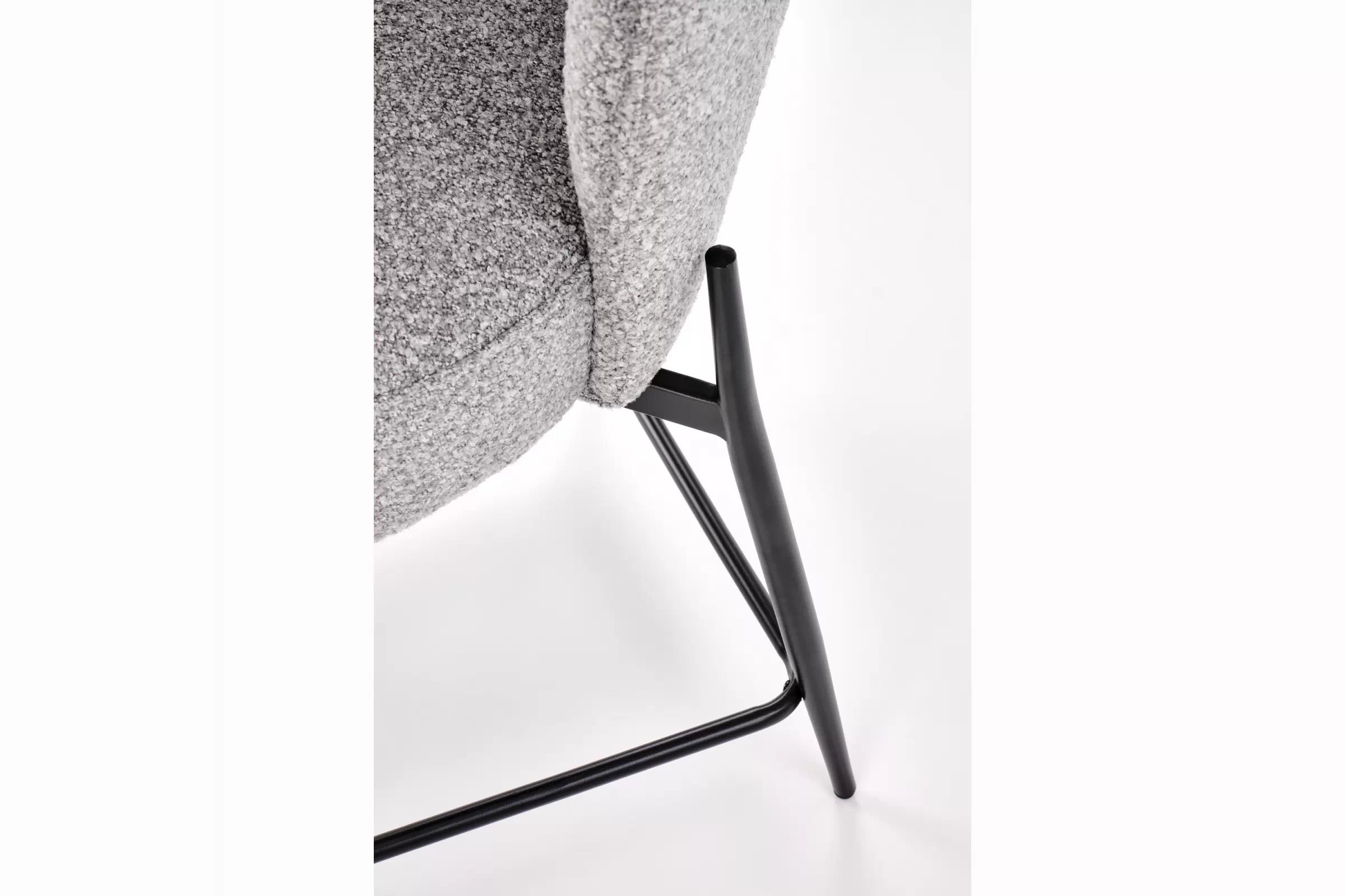 Barová židle s čalouněným sedákem Cavora - šedá / černá Barová židle s čalouněným sedákem Cavora - popelavá / černá