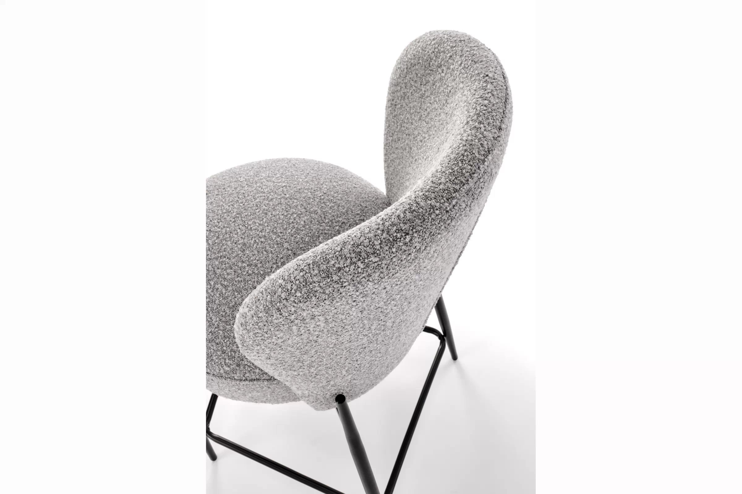 Barová židle s čalouněným sedákem Cavora - šedá / černá Barová židle s čalouněným sedákem Cavora - popelavá / černá