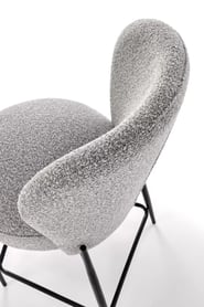 Barová židle s čalouněným sedákem Cavora - šedá / černá Barová židle s čalouněným sedákem cavora - popelavá / černá