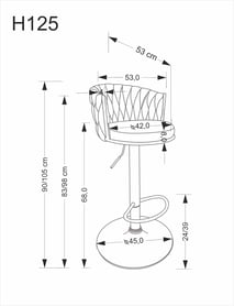 Barová židle s čalouněným sedákem Cavora - šedá / černá Barová židle s čalouněným sedákem cavora - popelavá / černá