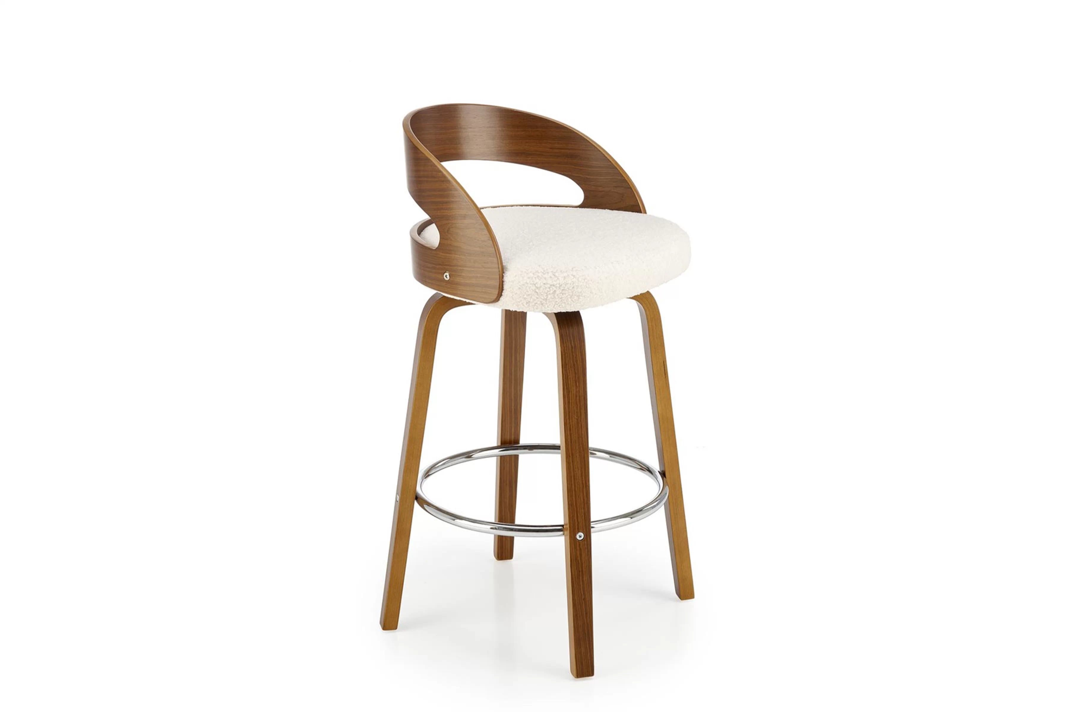 H110 Barová stolička Krémový / orieškový Barová stolička z tapicerowanym siedziskiem H110 - Krém / Orech