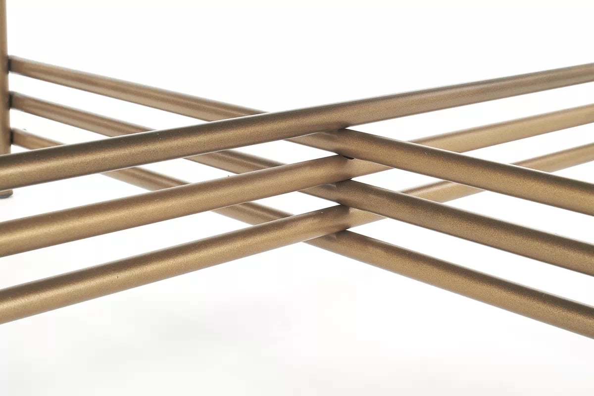 Konferenčný stolík ISMENA 80 cm - zlatá / čierna ismena Konferenčný Stolík Rošt - zlaté, Pracovná doska - Čierny