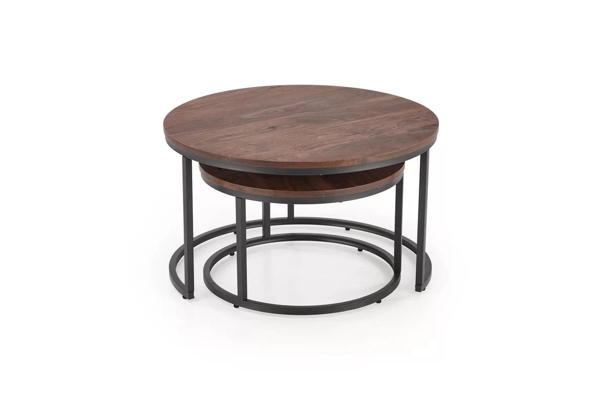 Sada konferenčních stolků Java - ořech / černá java Komplet 2 law, ořechový / černá