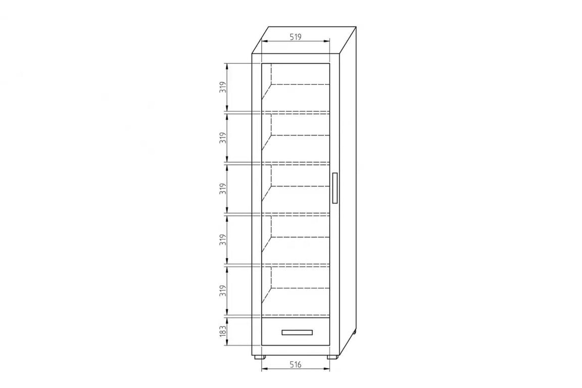 Skriňa BA -S6 - Systém Bahama jednodverová Skriňa Bahama z szuflada 58 cm