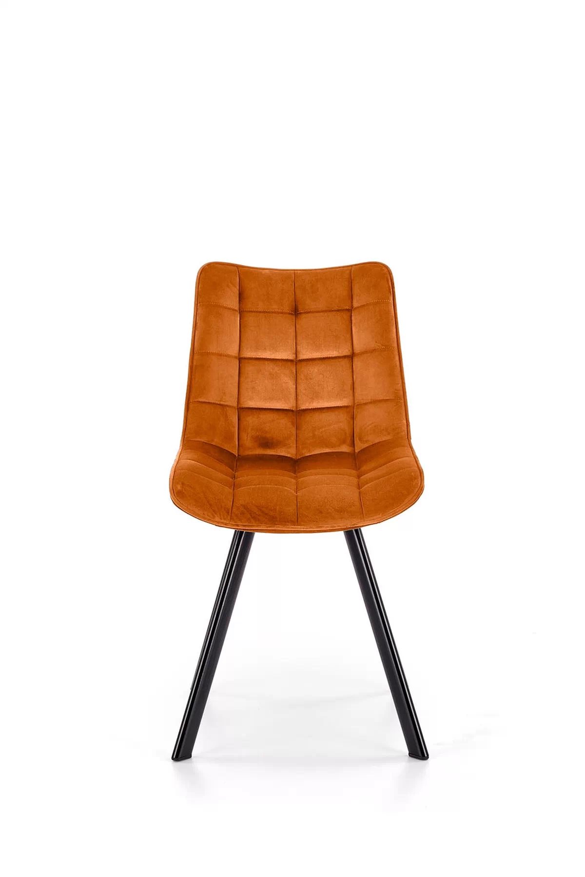 Jedálenská stolička Clemio - škoricový zamat Bluvel 4215 / čierna k332 Stolička nožičky - čierny, Sedák - škoricový (1p=2szt)