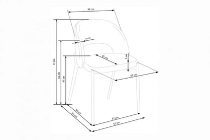Čalouněná židle K455 - šedá K455 židle popelavá