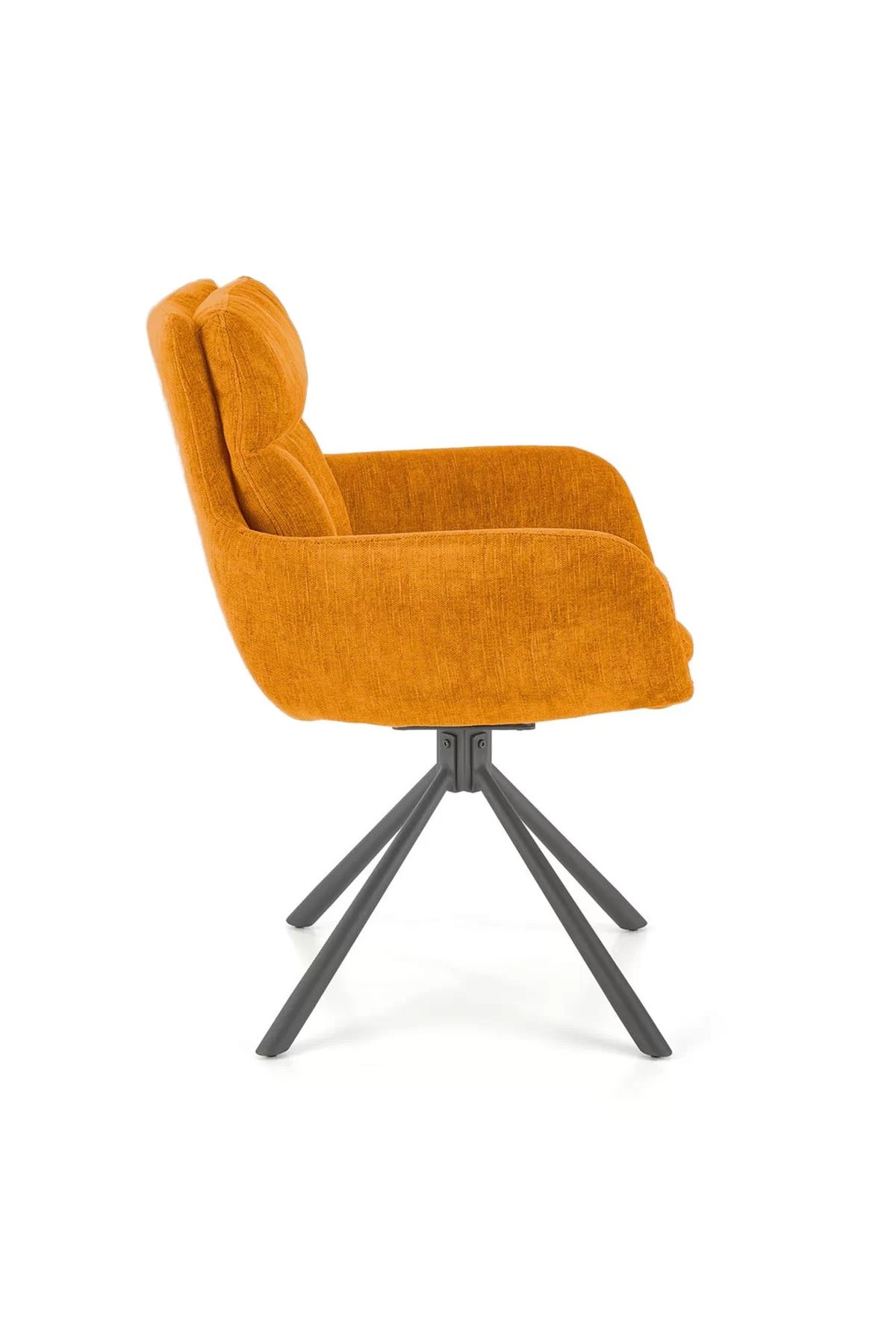 Otočná čalouněná židle Klopi - hořčicový šanel Odin 68 / černé nohy k495 židle musztardowe (1p=2szt)