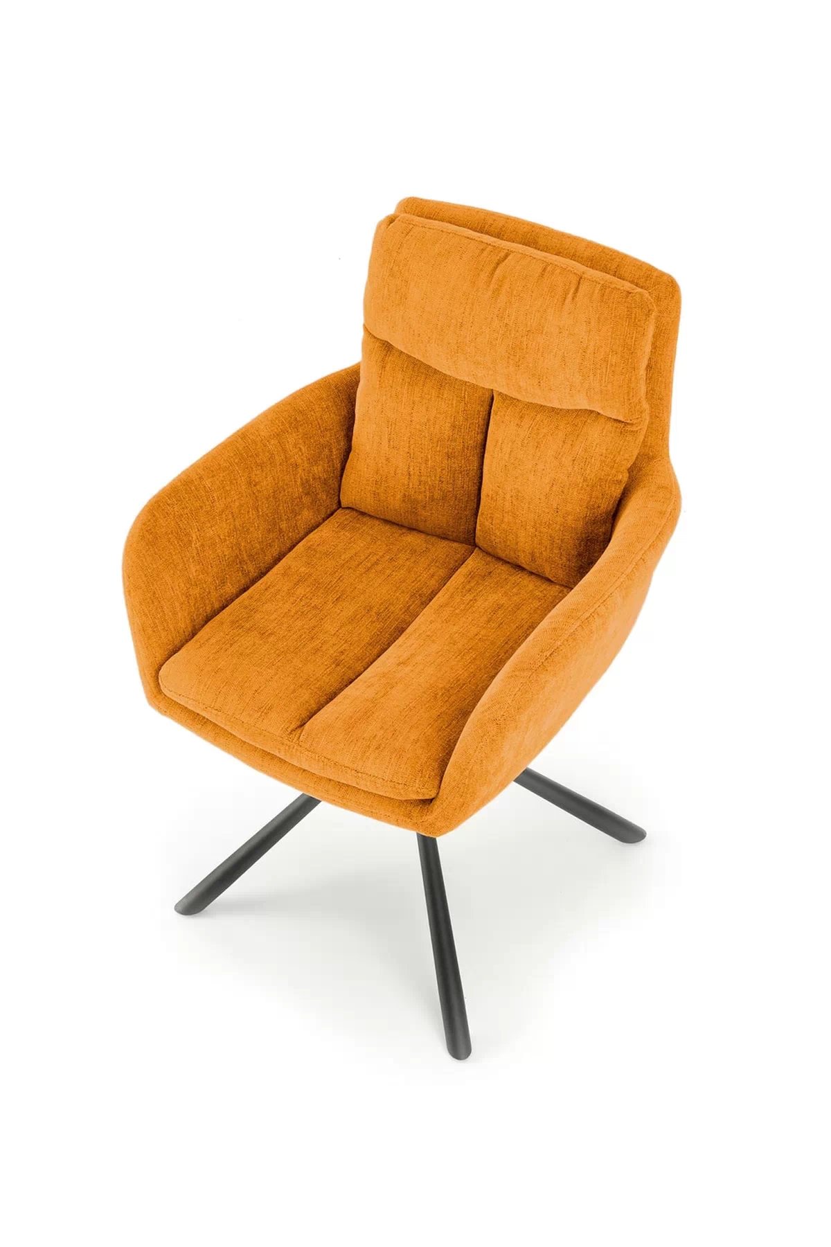 Otočná čalouněná židle Klopi - hořčicový šanel Odin 68 / černé nohy k495 židle musztardowe (1p=2szt)