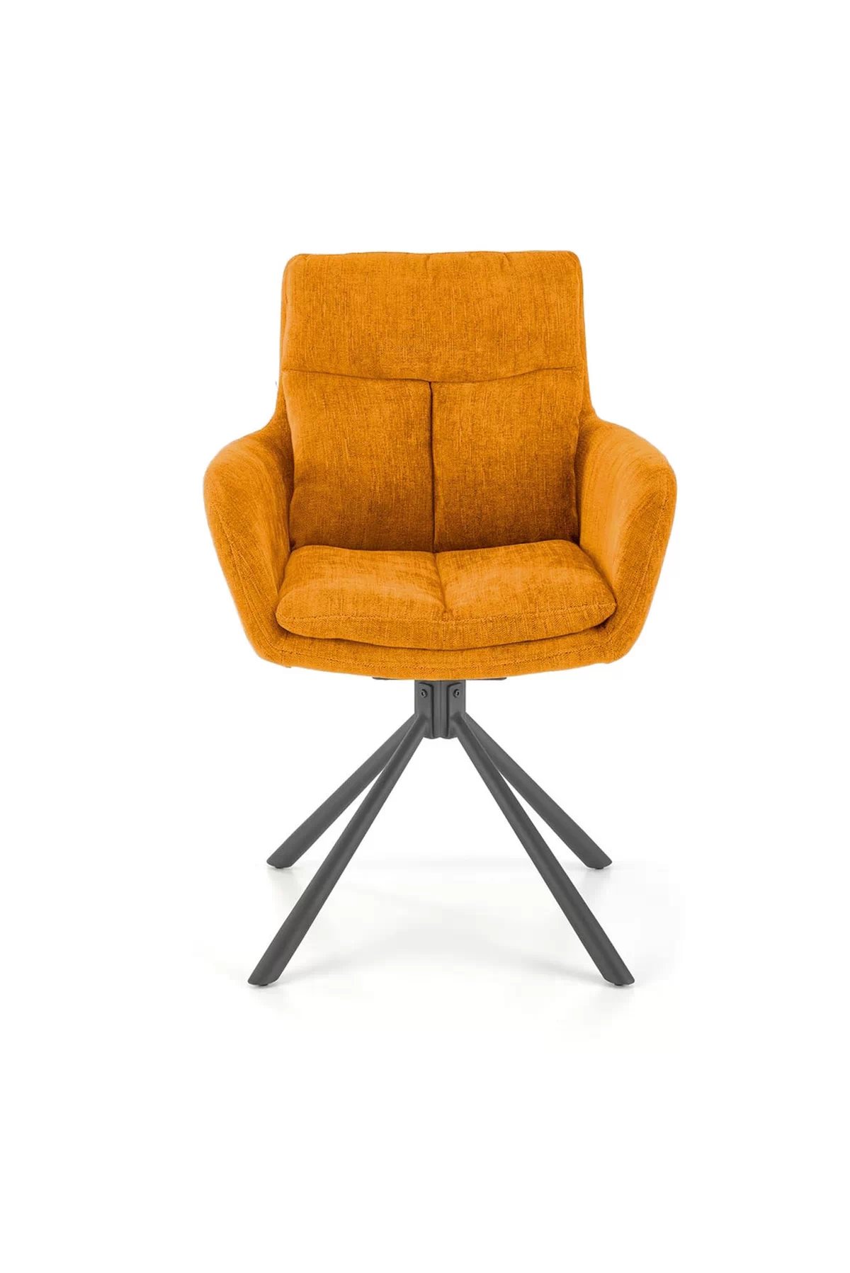 Otočná čalouněná židle Klopi - hořčicový šanel Odin 68 / černé nohy k495 židle musztardowe (1p=2szt)