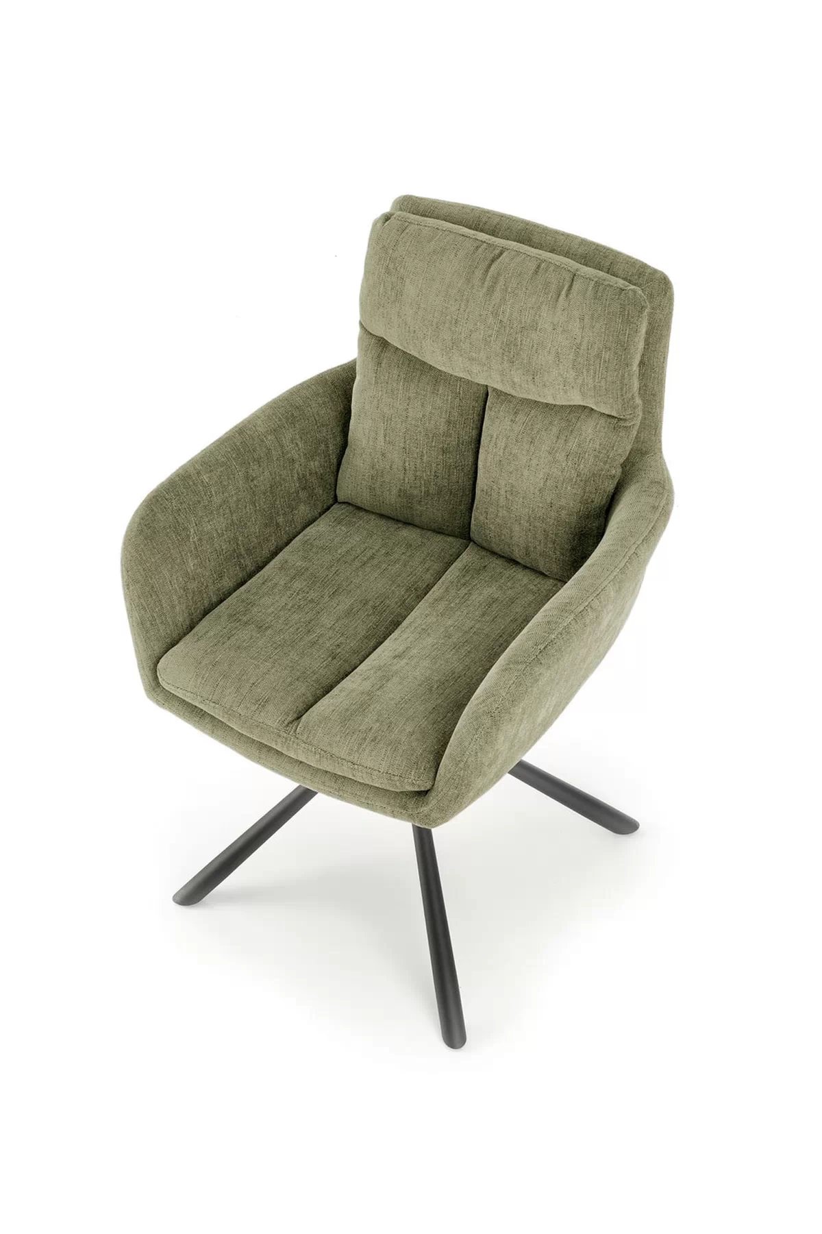 Otočná čalúnená stolička Klopi - olivový šenil Odin 77 / čierne nohy k495 Stolička Olivový (1p=2szt)