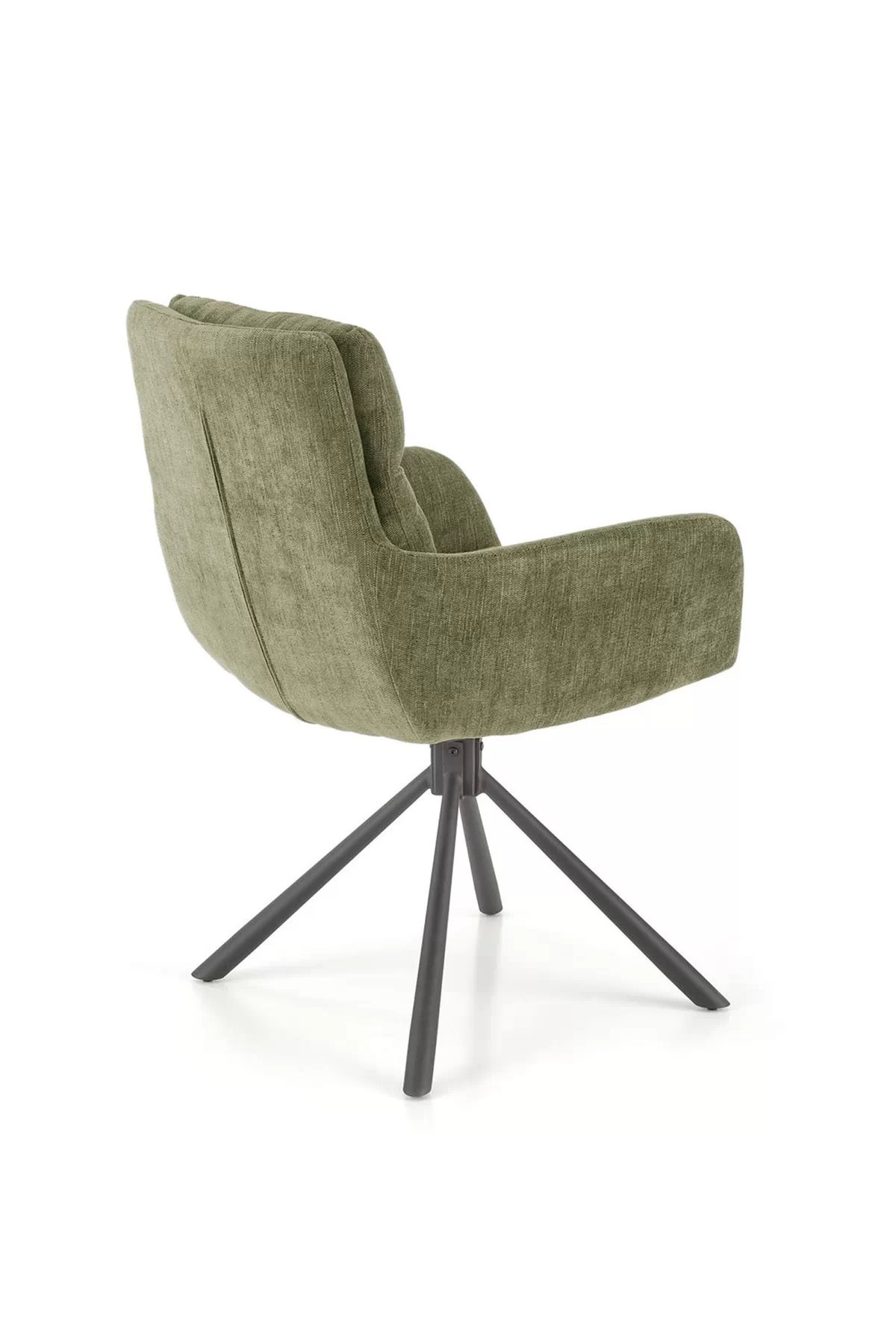 Otočná čalúnená stolička Klopi - olivový šenil Odin 77 / čierne nohy k495 Stolička Olivový (1p=2szt)