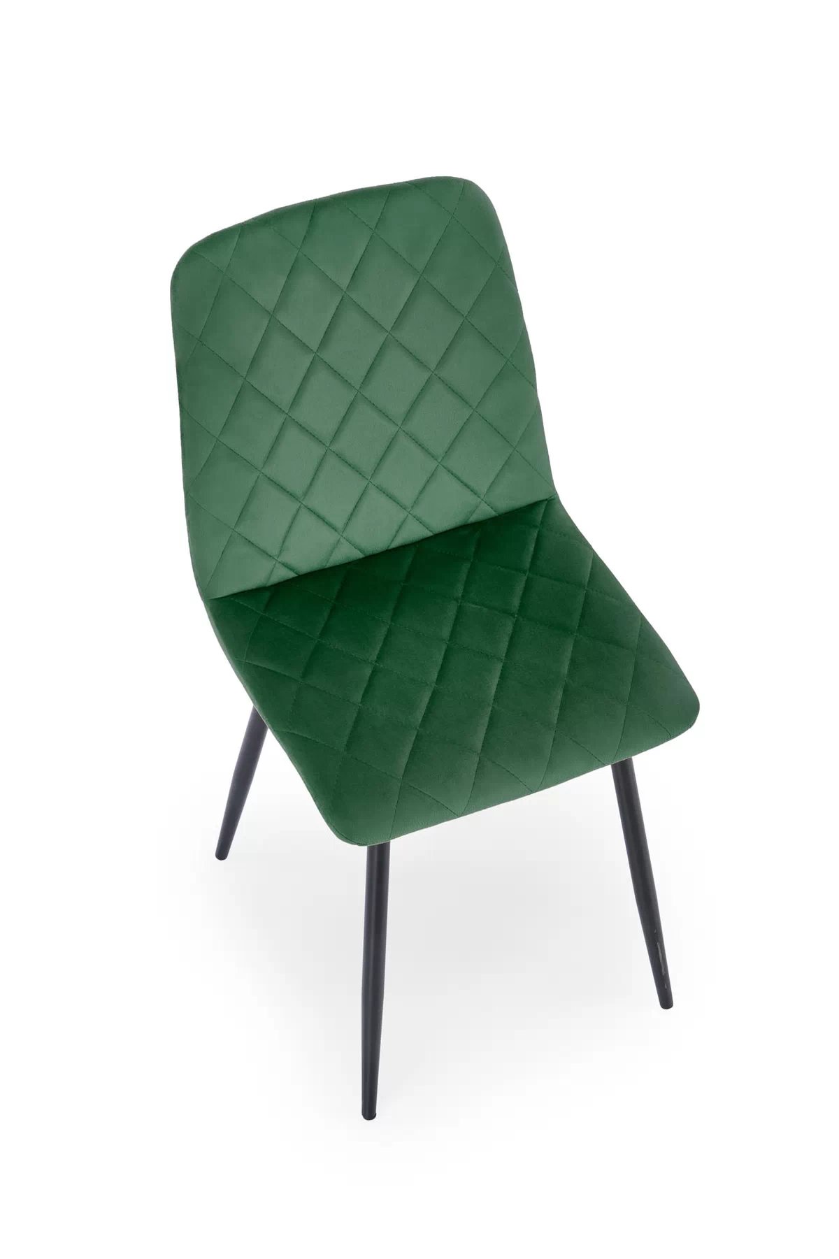 Čalúnená stolička Tasco - tmavozelený zamat / čierne nohy k525 Stolička tmavý Zelený (1p=4szt)