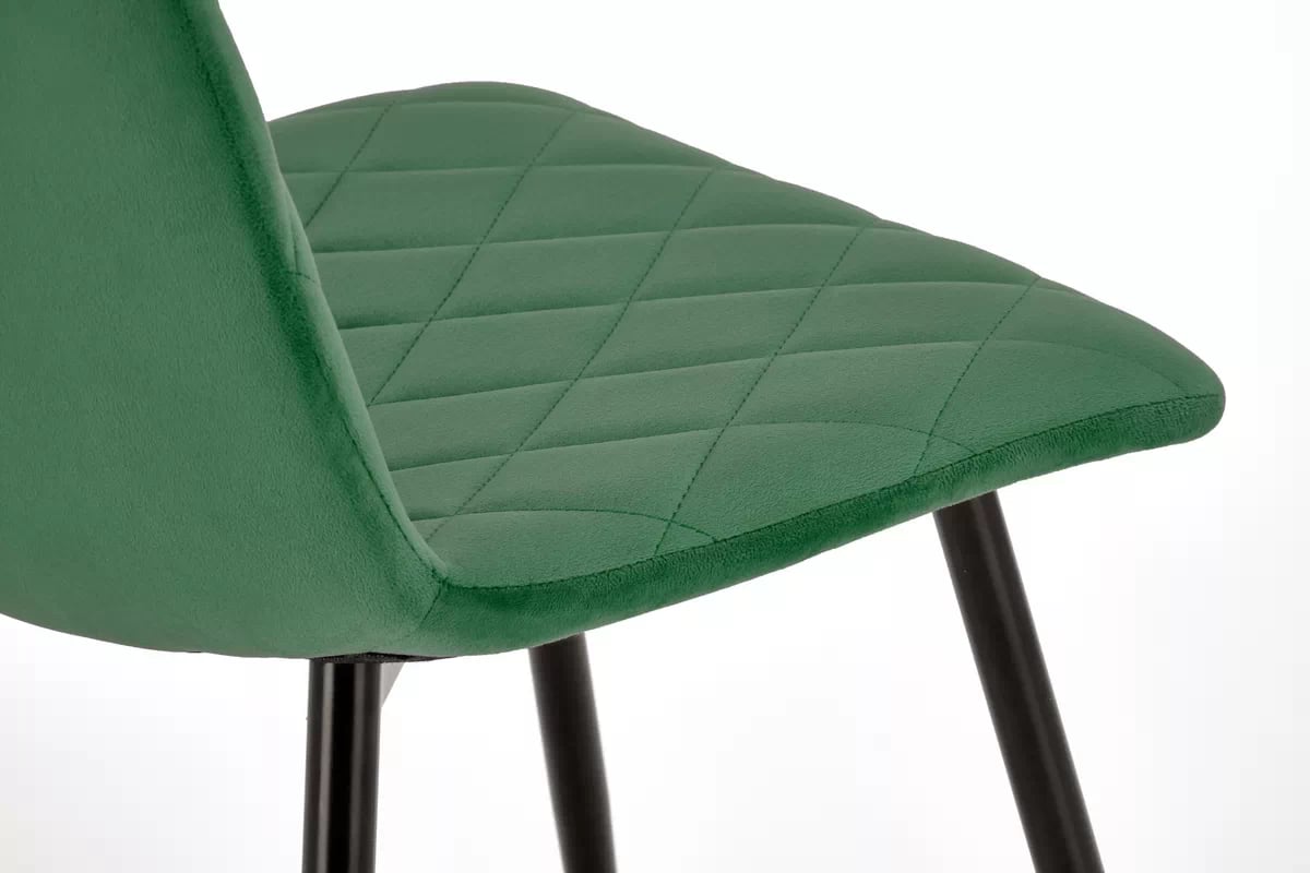 Čalúnená stolička Tasco - tmavozelený zamat / čierne nohy k525 Stolička tmavý Zelený (1p=4szt)