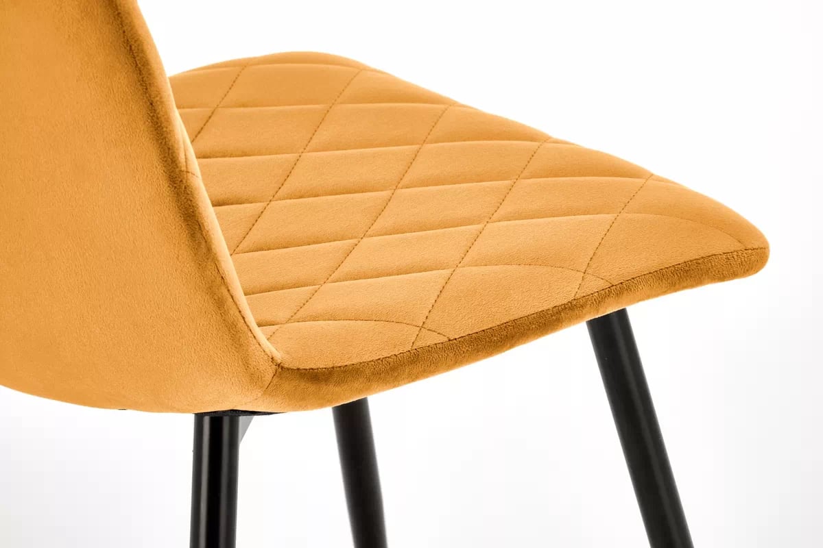 Čalouněná židle Tasco - hořčicový samet / černé nohy k525 židle hořčice (1p=4szt)