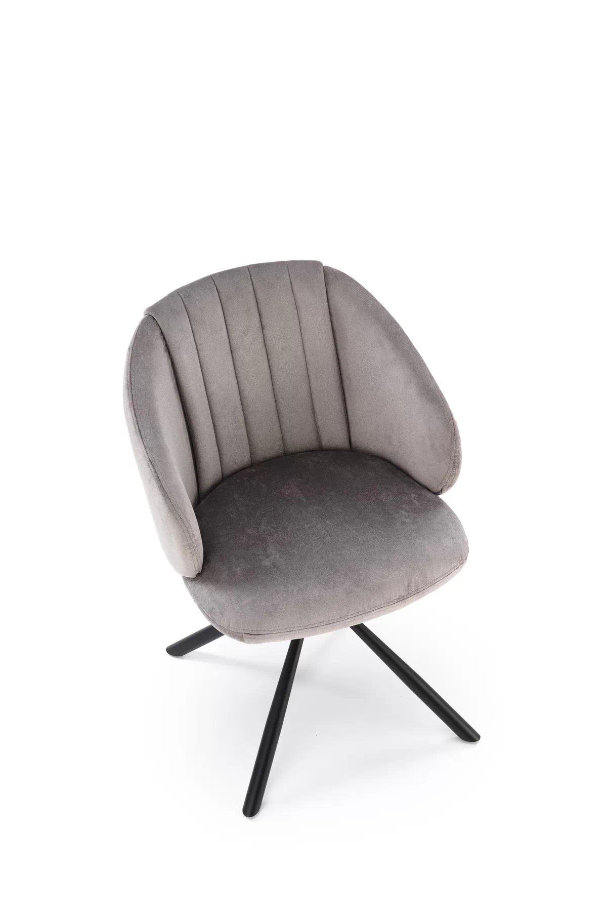 Čalouněná otočná židle K533 - šedý samet Havana 10 / černé nohy k533 židle popelavá