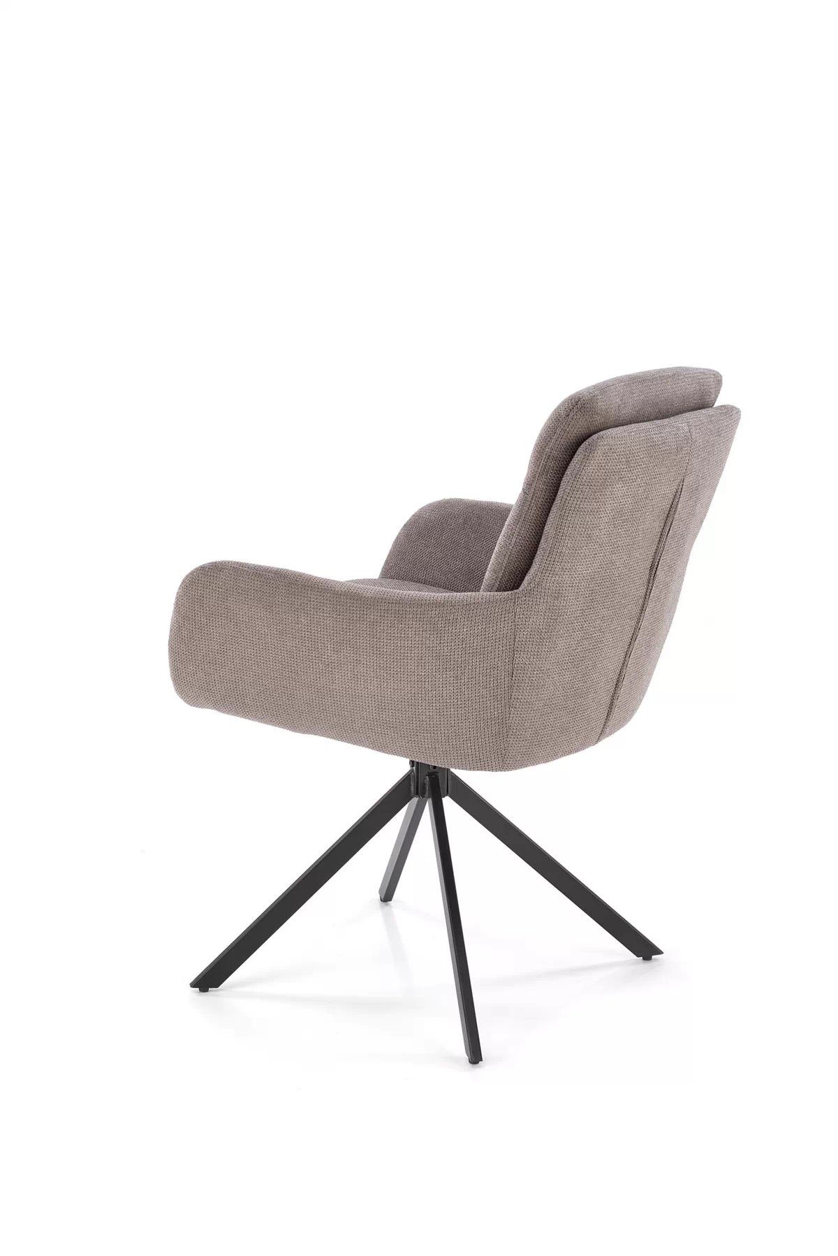 Otočná stolička čalúnená Cario - sivá pletenina Vardo 11 / čierne nohy k536 Stolička Popolový