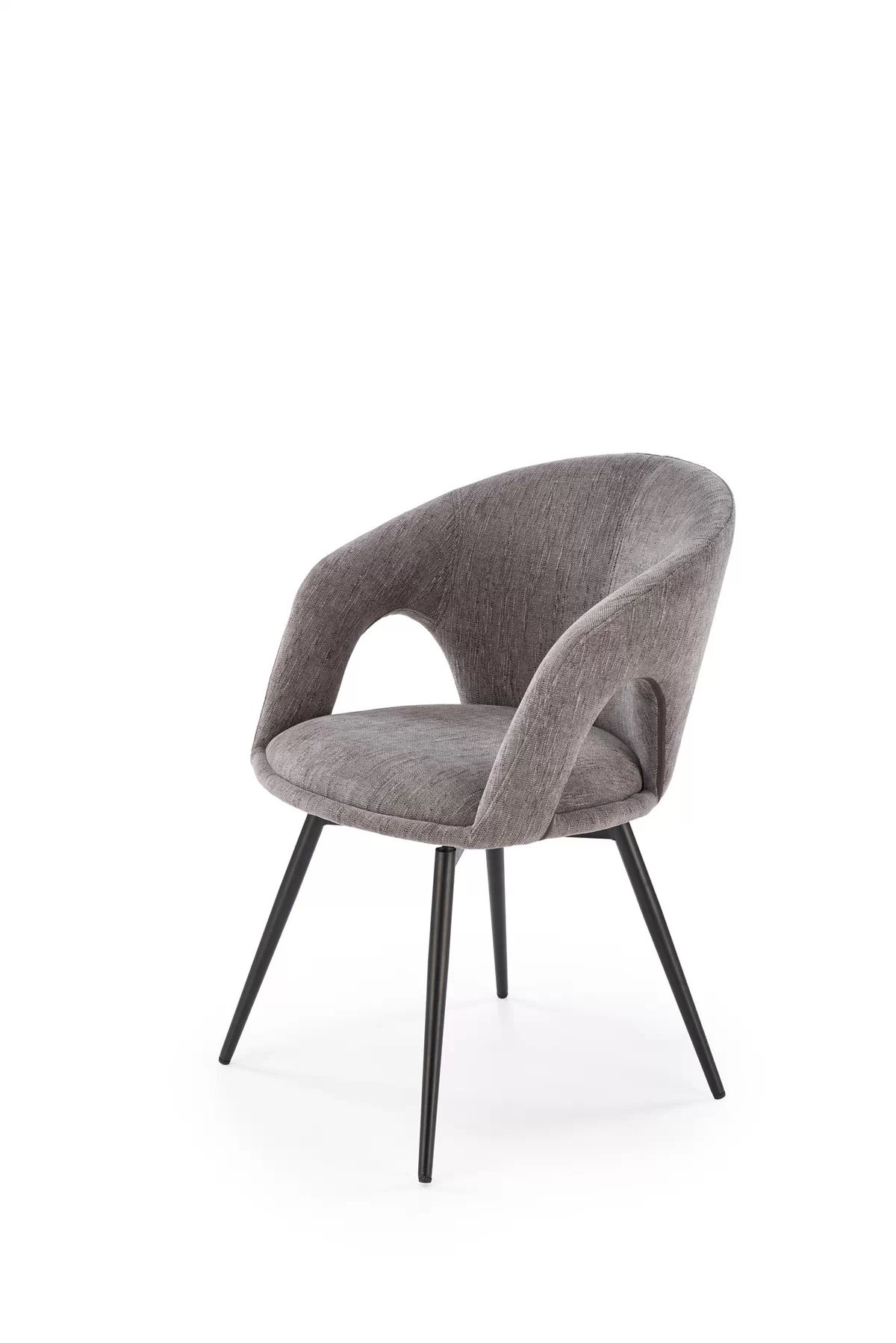 Otočná čalúnená stolička Mobo - sivý šenil Odin 15 / čierne nohy k550 Stolička Popolový