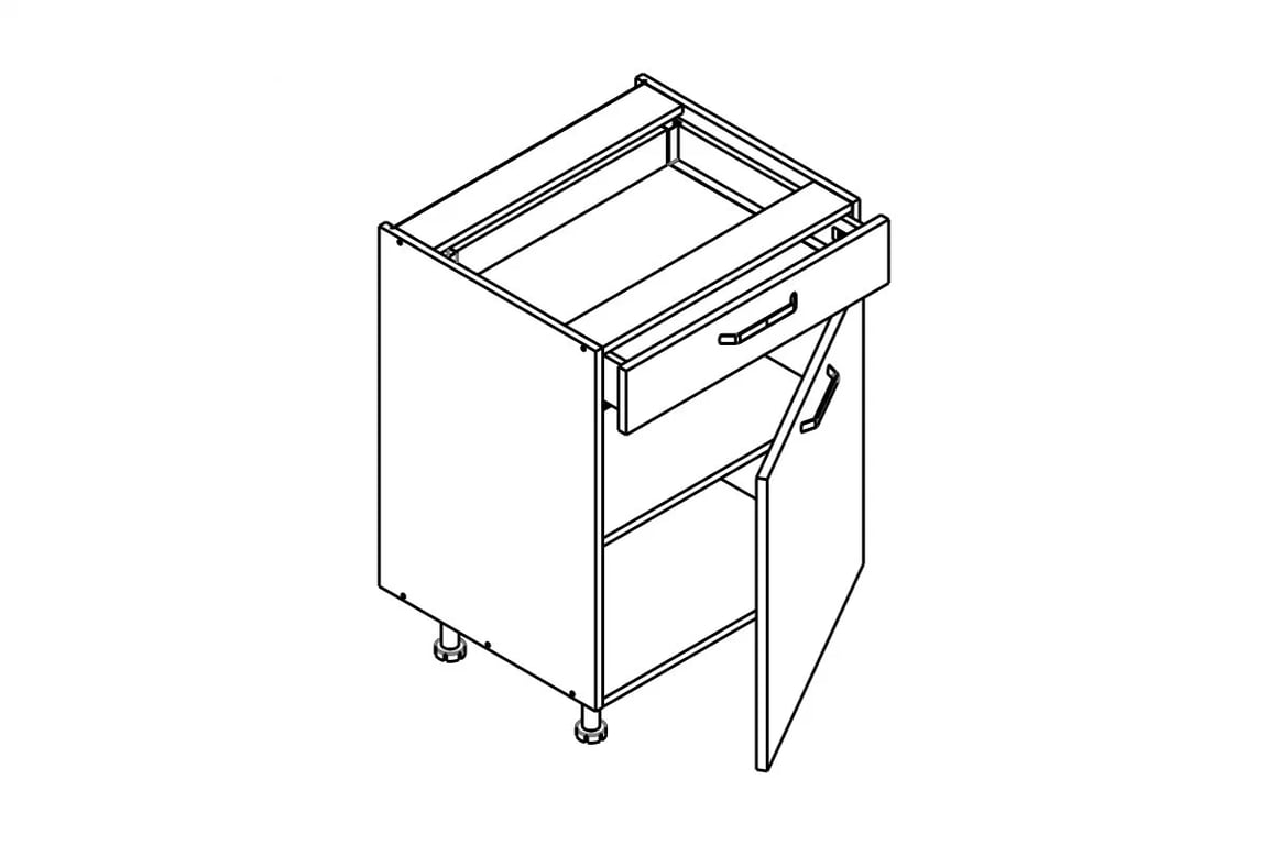 Kuchyňská skříňka KAMMONO F11 DSS60.1/1 s jedním šuplíkem KAMMONO F11 DSS60.1/1 - Skříňka kuchyňská z jedna szuflada
