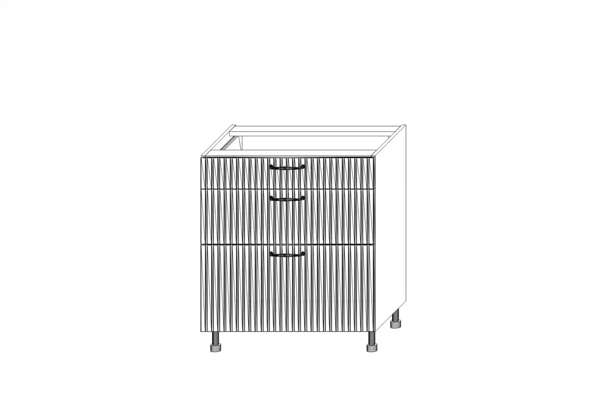 Kuchyňská skříňka KAMMONO F11 DSS70/3 se třemi zásuvkami KAMMONO F11 DSS70/3 - Skříňka kuchyňská se třemi  zásuvkami