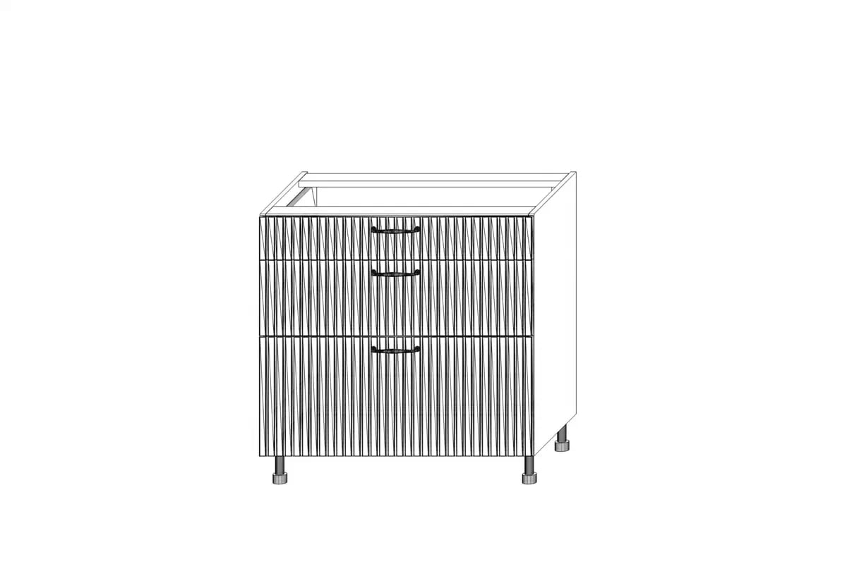 Kuchyňská skříňka KAMMONO F11 DSS80/3 se třemi zásuvkami KAMMONO F11 DSS80/3 - Skříňka kuchyňská se třemi  zásuvkami