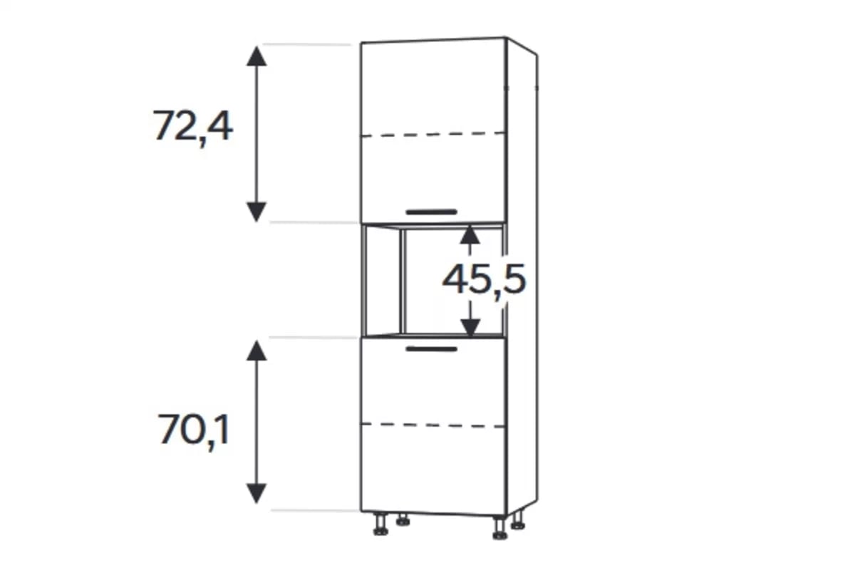 Kuchyňský regál KAMMONO F11 SDPK60 pro vestavbu kompaktní trouby KAMMONO F11 SDPK60 - regál kuchenny do zabudowy piekarnika kompaktowego