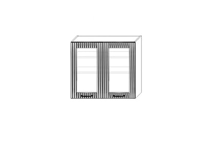 Skrinka Kuchynská závesná Kammono F11 WW80/71 dvojdverová s presklením