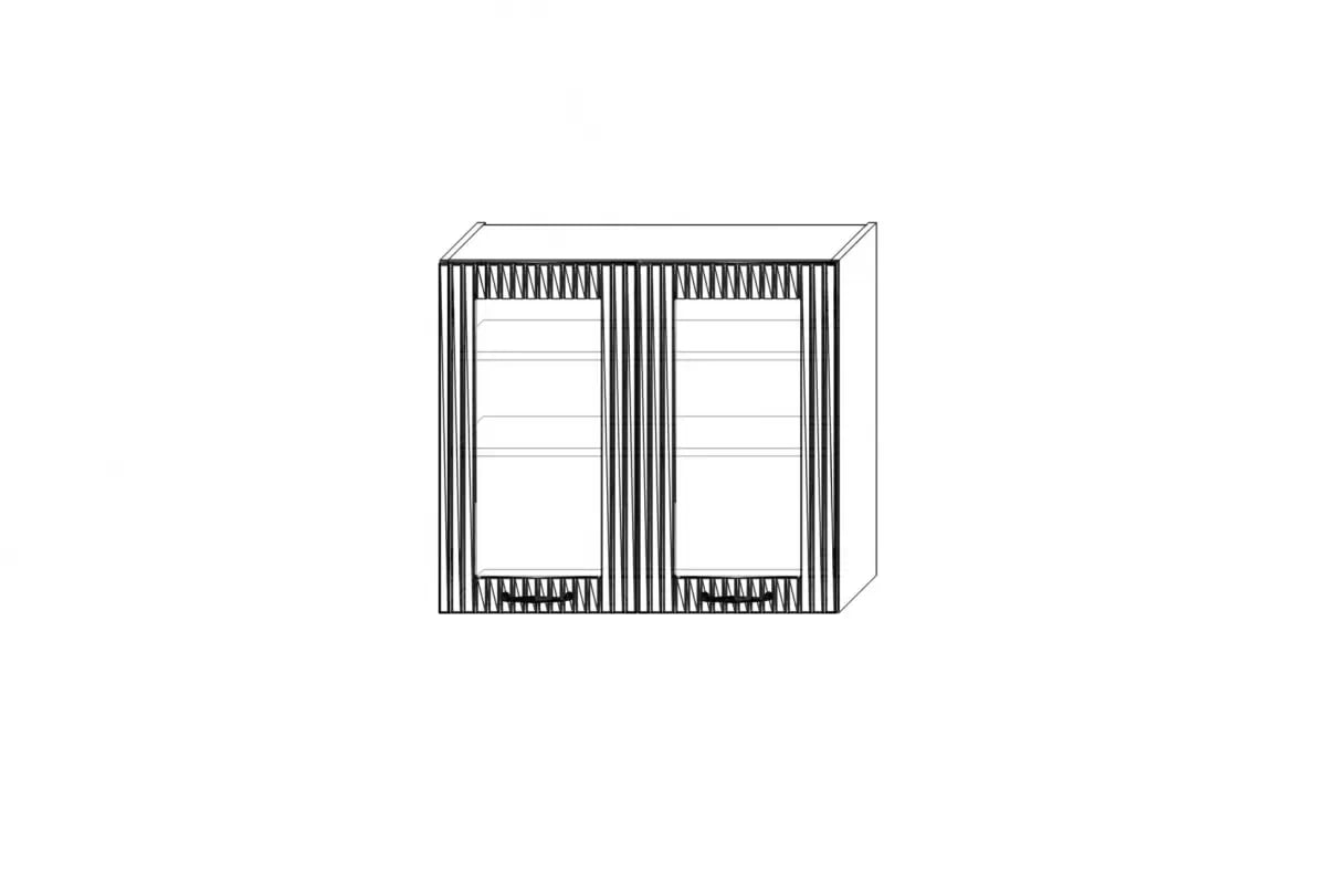 Kuchyňská závěsná skříňka Kammono F11 WW80/71 dvoudveřová s prosklením KAMMONO F11 WW80/71 - Skříňka závěsná dvoudveřová z przeszkleniem