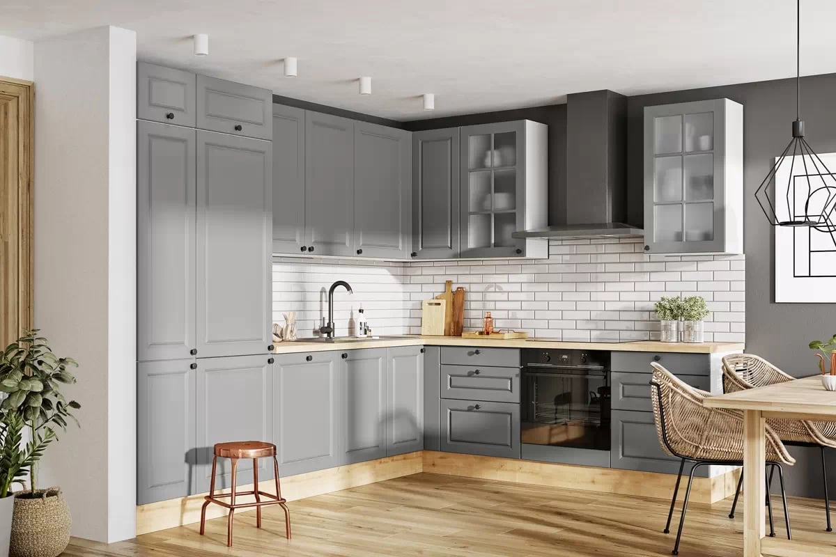 Spodná kuchynská skrinka Kammono F D55.1 jednodverová Kuchyňa Kammono F4 vizualizácia - Farebné prevedenie šedá