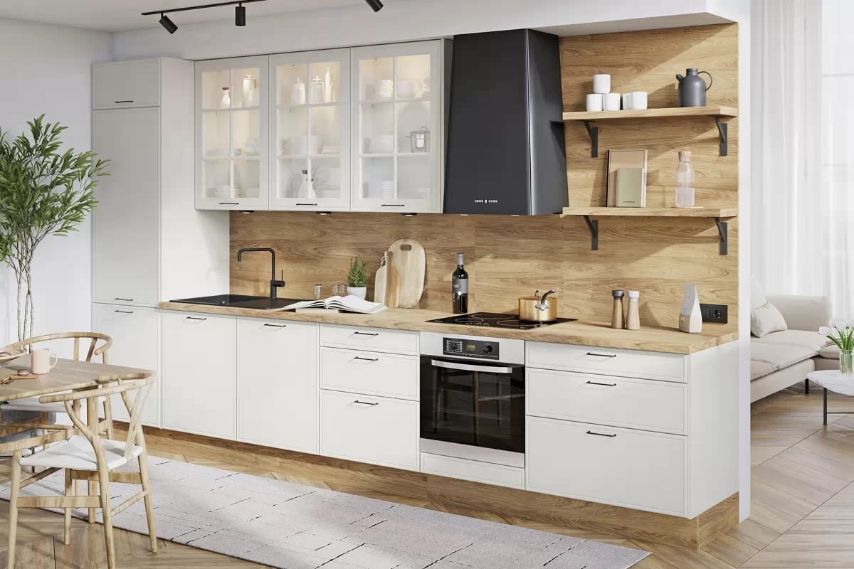 Horní kuchyňská skříňka Kammono F WP3B60.1/61 – digestořová pro indukční desku Kuchyně Kammono F8 aranzacja - Barevný odstín Porcelana