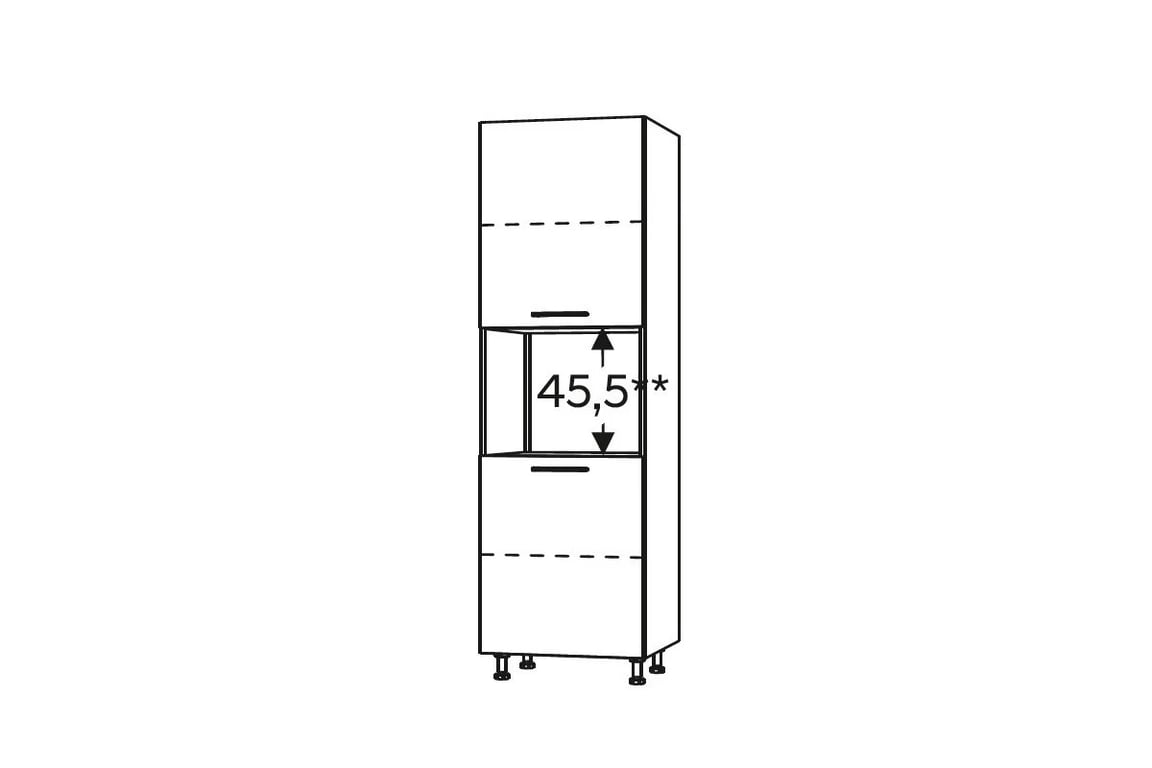 Skříňka Kammono K2 Black SDPK60 pro vestavné kompaktní trouby regál pod zabudowe piekarnika kompaktowego 