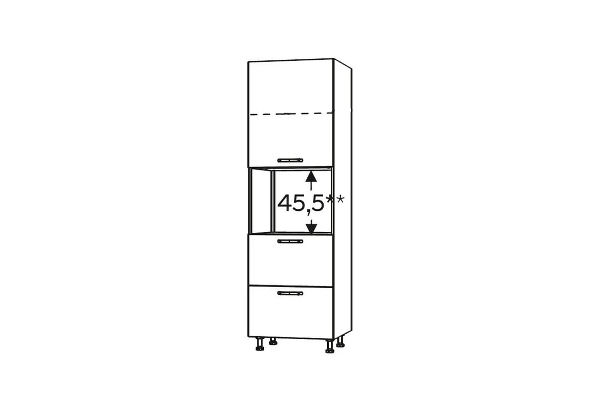 Skříňka Kammono K2 Black SDPK60SS2 pro vestavné kompaktní trouby regál pod zabudowe piekarnika kompaktowego