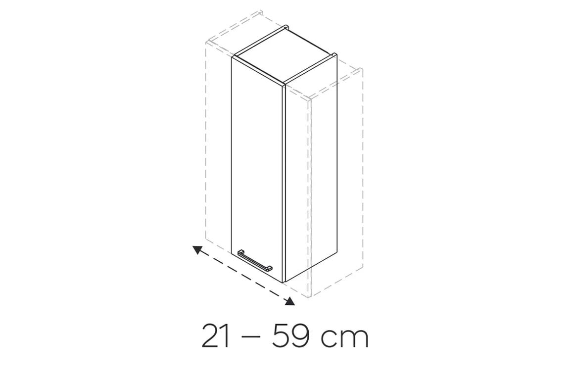 Závěsná skříňka Kammono W__.1/100_SPEC - nastavitelná - P2 / K2 Black Skříňka závěsná kammono specjalna 