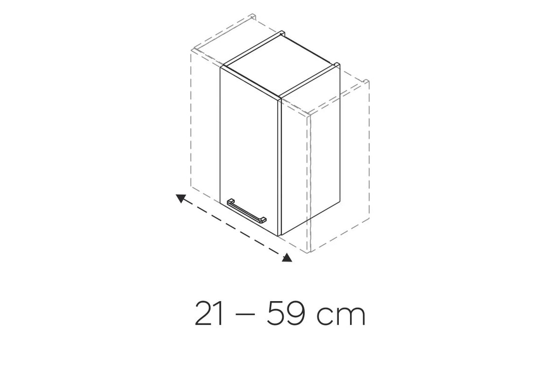 Závěsná skříňka Kammono W__.1/61_SPEC - nastavitelná - P2 / K2 Black Skříňka regulowna kammono 