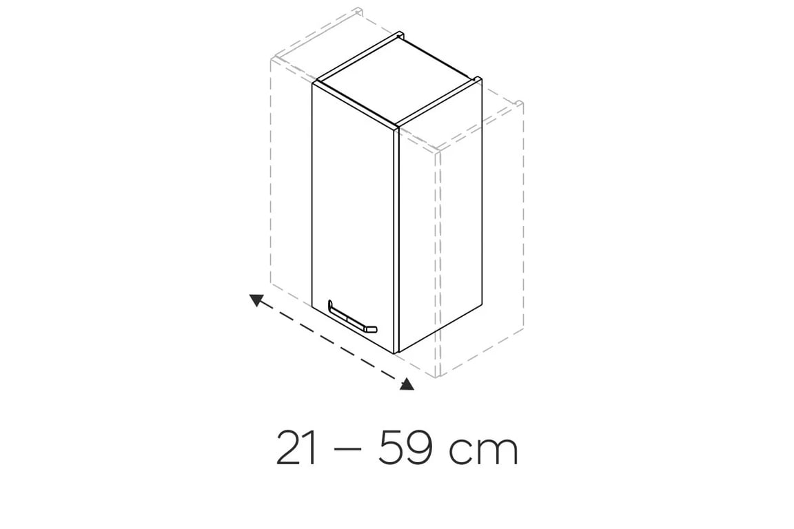 Závěsná skříňka Kammono W__.1/71_SPEC - nastavitelná - P2 / K2 Black Skříňka závěsná regulowana kammono 