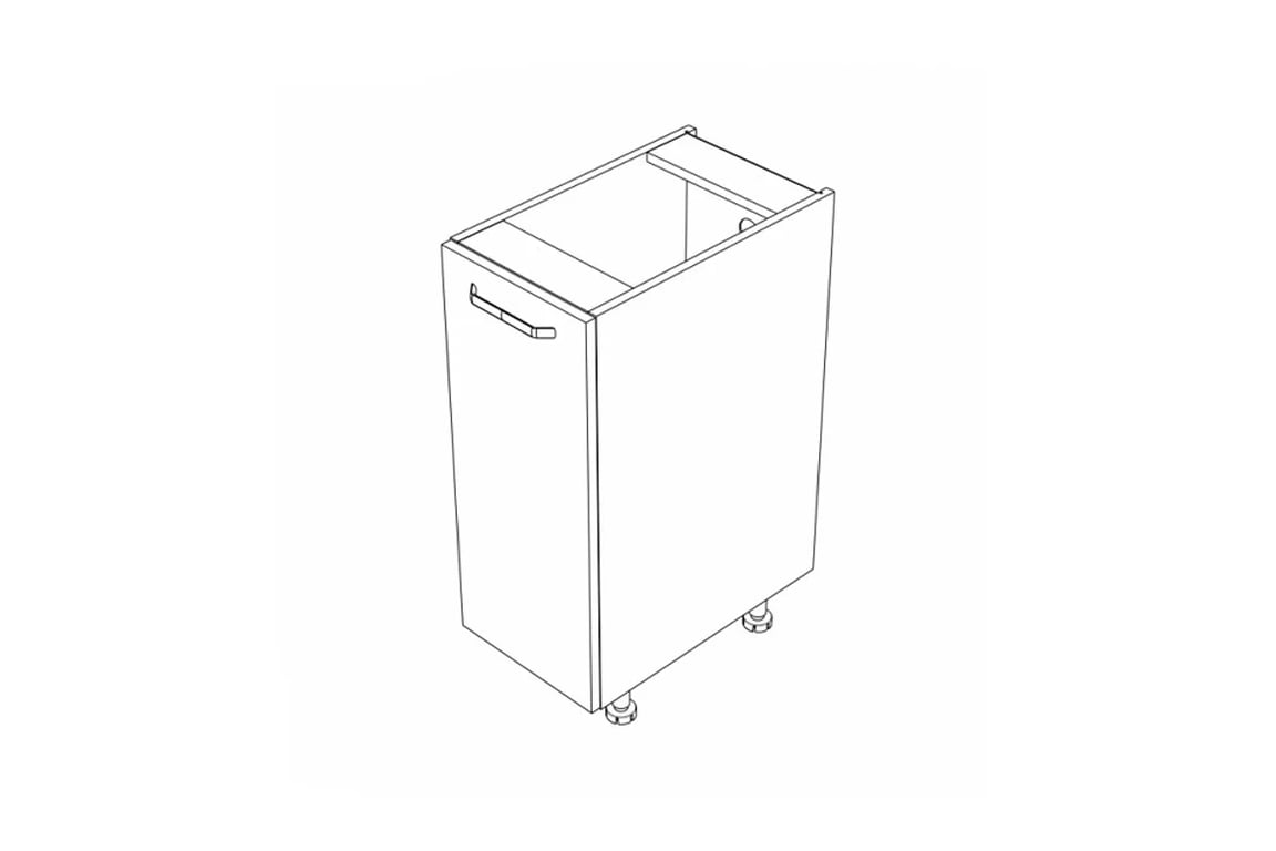 Spodní jednodveřová kuchyňská skříňka KAMMONO M4 D30.1 szkic bryly kuchennej 
