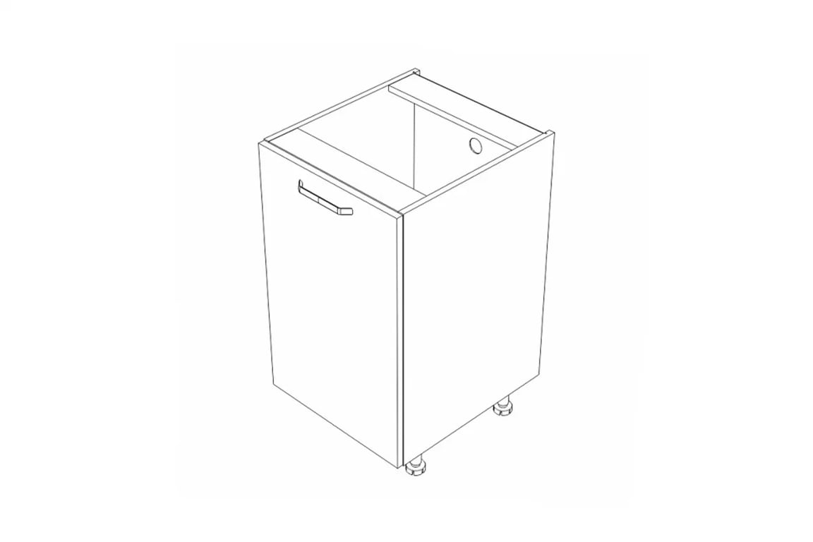 KAMMONO M4 D45.1 - dolná skrinka jednodverová szkic Skrinky kuchennej kam 