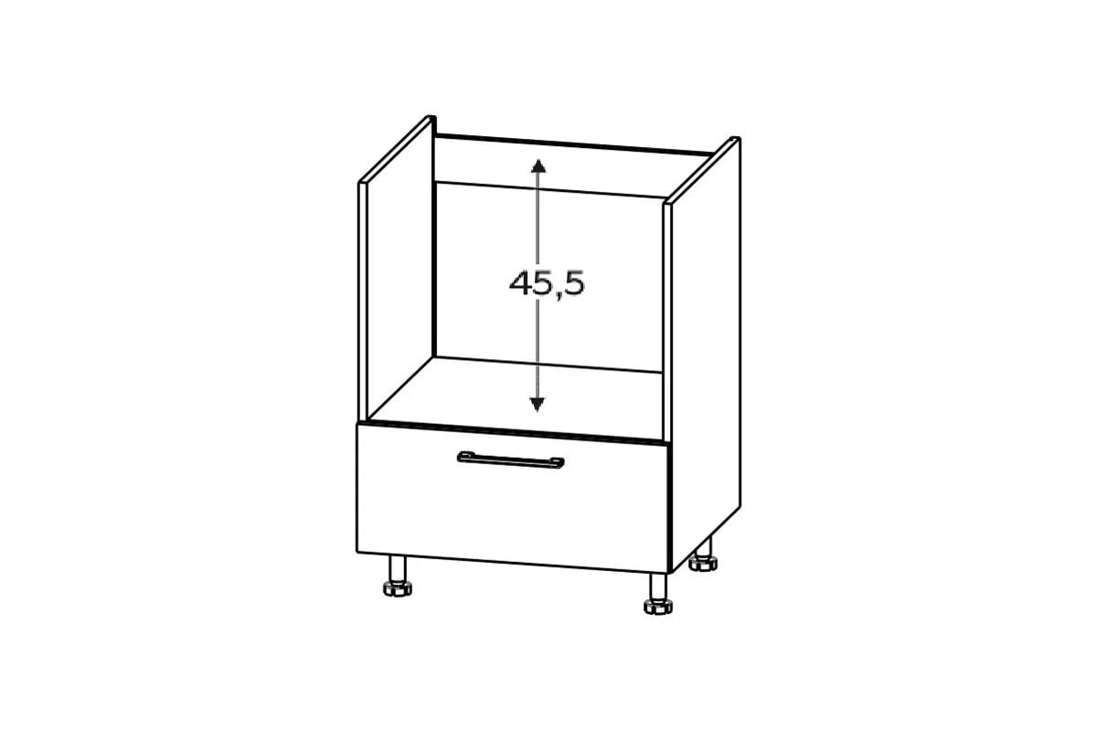 KAMMONO M4 DPK60 - Skrinka na vstavanú rúru so zásuvkou Metalbox szkic bryly kam