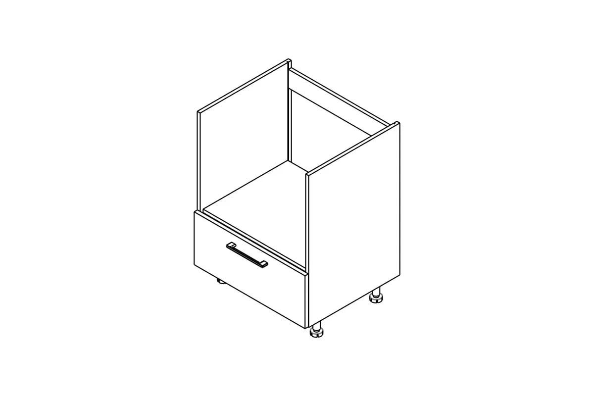 KAMMONO M4 DPK60 - Skrinka na vstavanú rúru so zásuvkou Metalbox KAMMONO M4 DPK60 - Skrinka pod zabudowe kompaktowego piekarnika z szuflada Metalbox