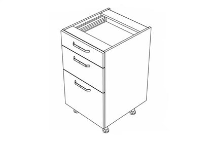 KAMMONO M4 DS45/3 - dolná skrinka so zásuvkami Metalbox szkic Skrinky so zásuvkami 