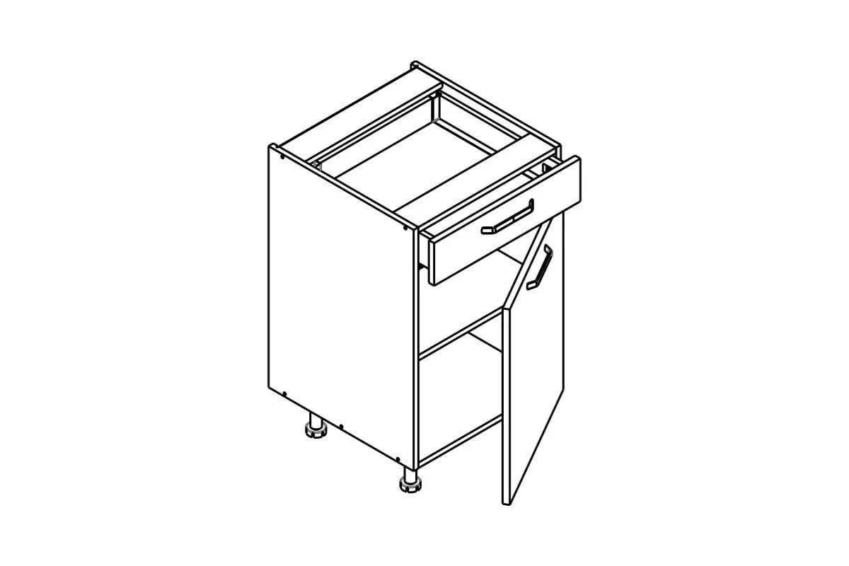 KAMMONO M4 DSS50/1 - dolná skrinka so zásuvkou Starmotion Slim szkic Skrinka kam 