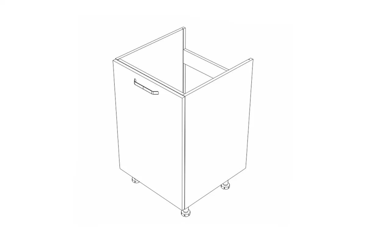 Dřezová jednodveřová kuchyňská skříňka KAMMONO M4 DZ60.1 szkic Skříňky pod zlewozmywak