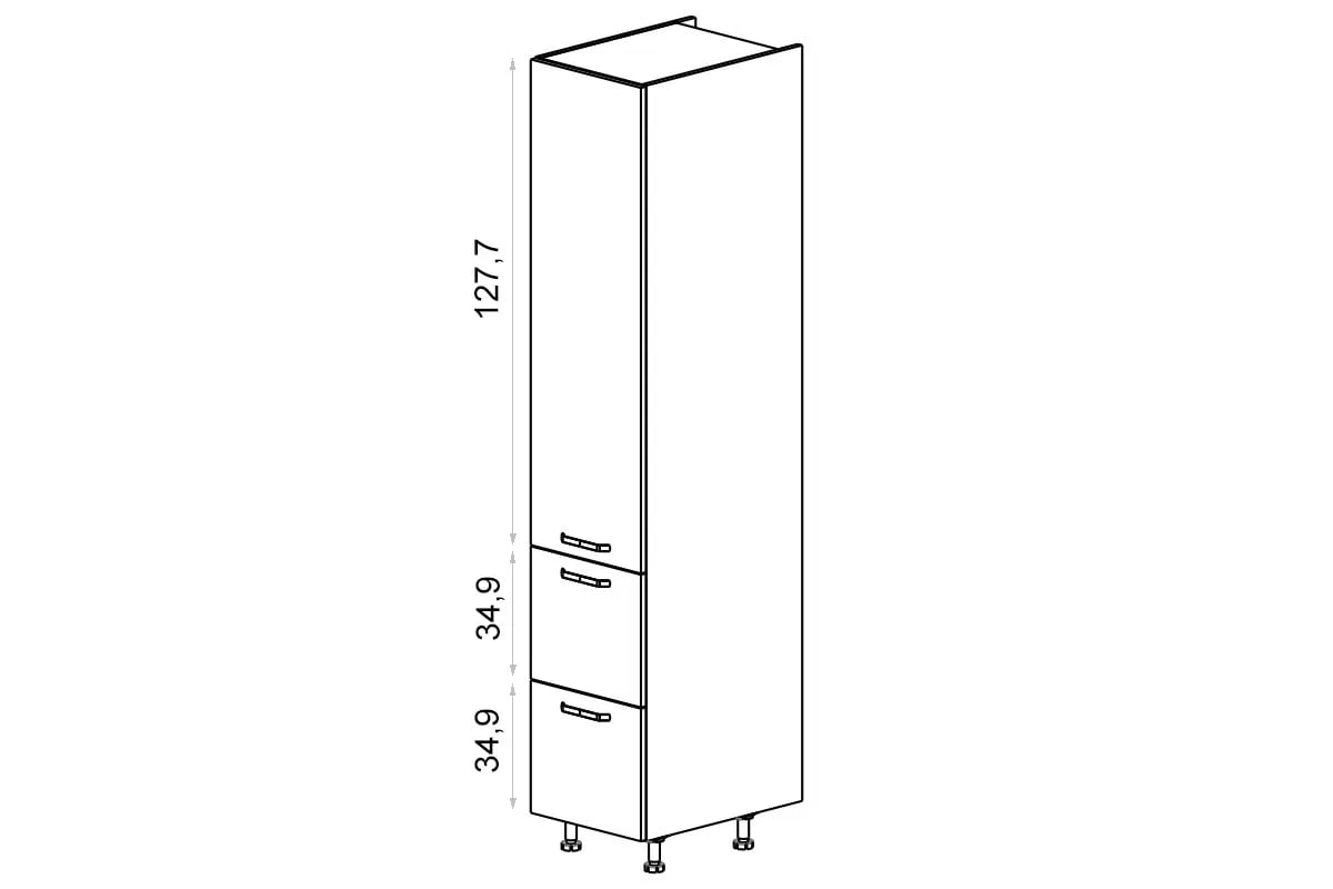 Kuchyňský regál KAMMONO M4 SD40SS2/71 se zásuvkami KAMMONO M4 SD40SS2/71 - skříňka vysoká skříňka se zásuvkami