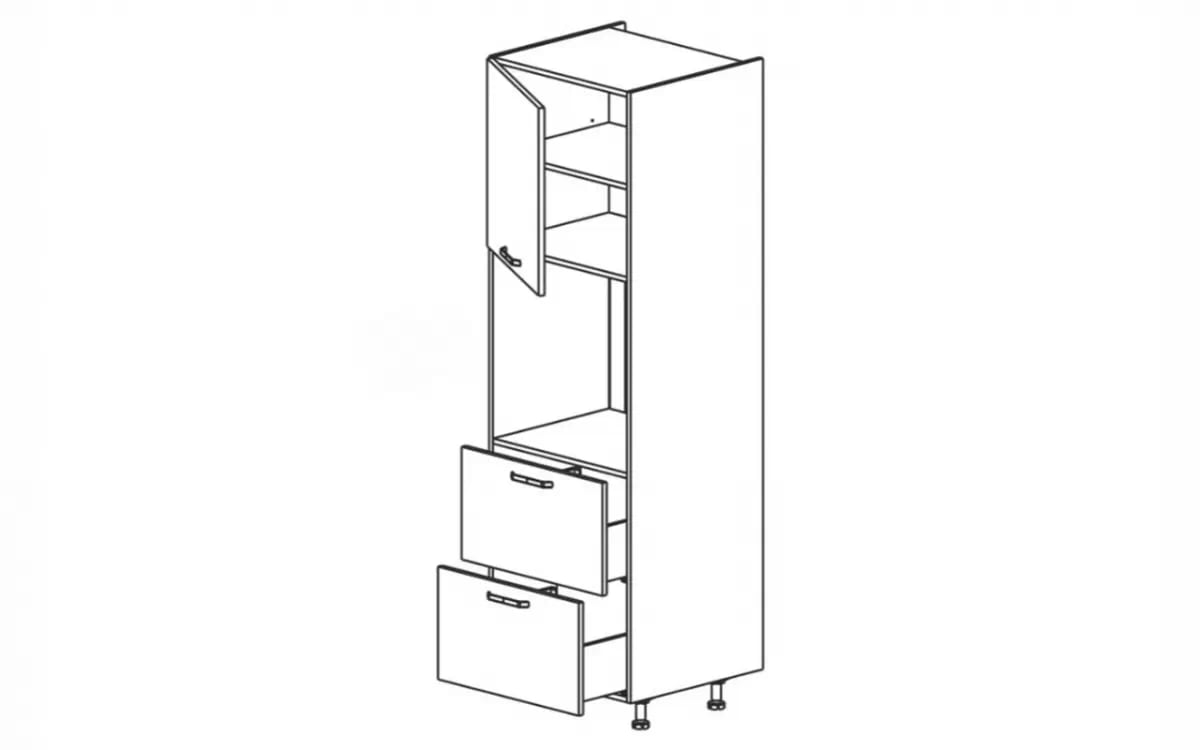 Kuchyňská skříňka KAMMONO M4 SDP60SS2/71 pro vestavnou troubu se zásuvkami KAMMONO M4 SDP60SS2/71 - skříňka vysoká skříňka pro zabudowy piekarnika se zásuvkami